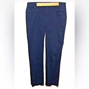 Lauren Ralph Lauren Pants Size 8 Navy Blue Cotton Casual Straight Leg